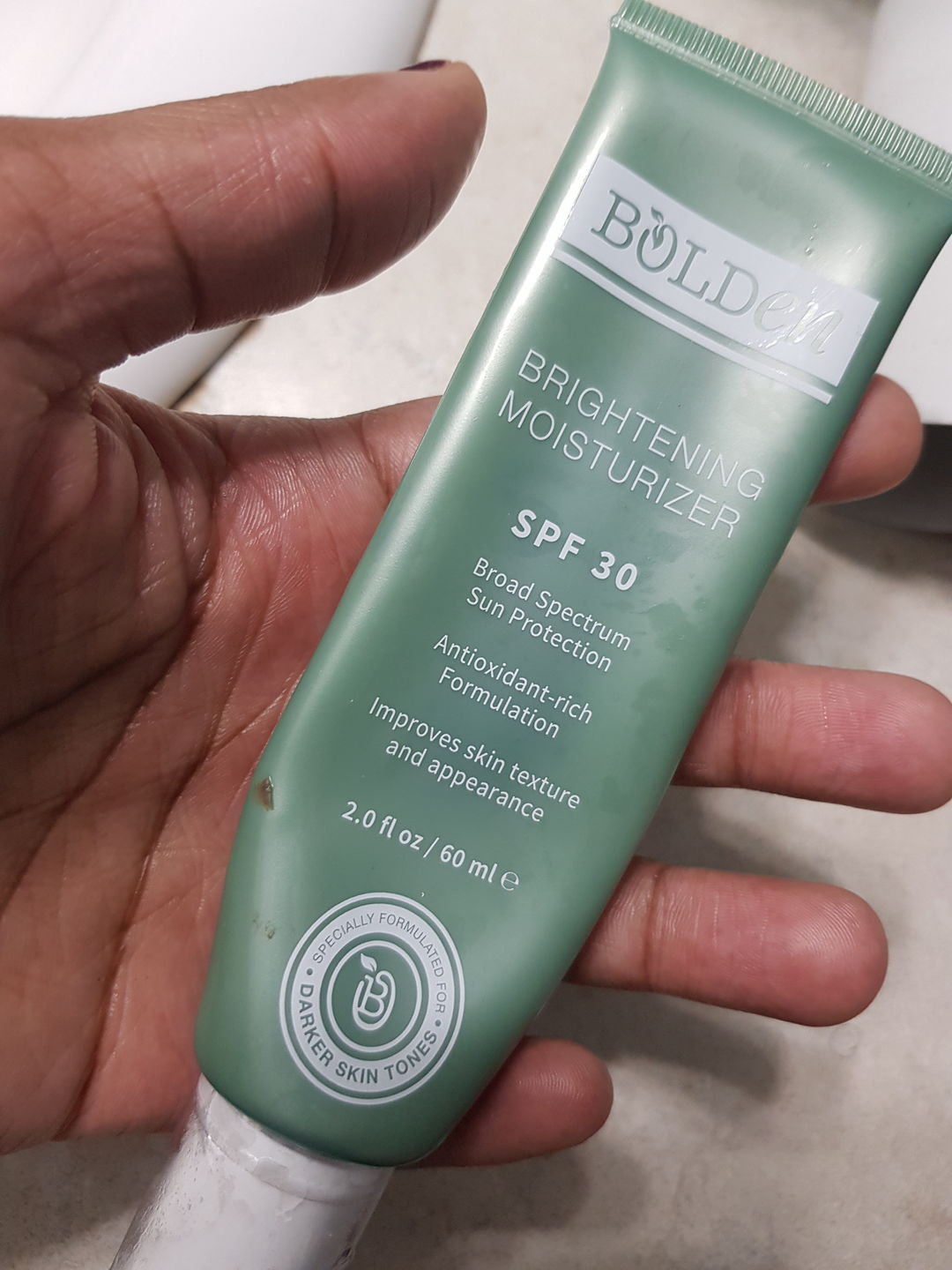Customer photo review of SPF 30 Brightening Moisturizer