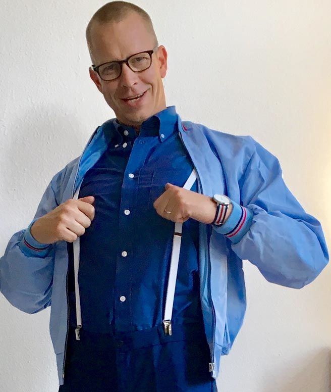 Customer photo review of Monkey Jacket - Made in England - Sky Blue