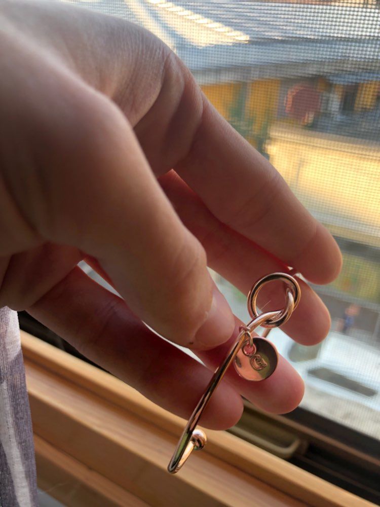 Customer photo review of AC Coin Initial Bangle Bracelet