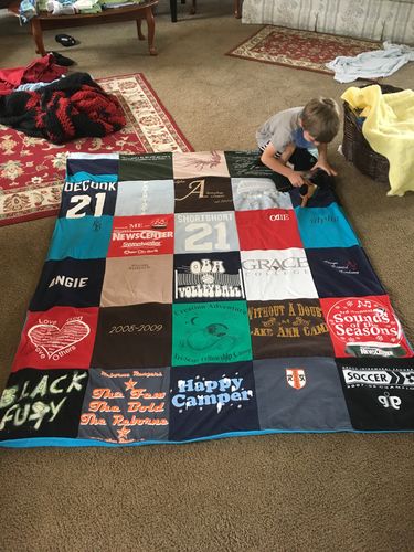 T-shirt quilt from shoreside high school by Angie from IN