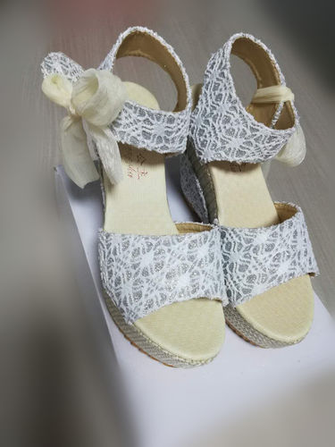 bowknot design platform espadrille wedge sandals
