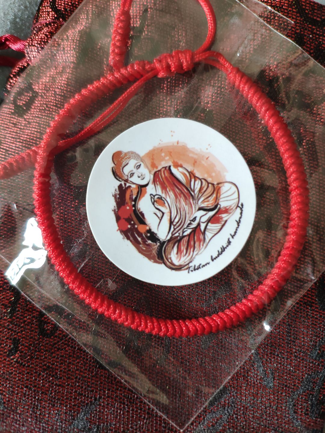 Customer photo review of Tibetan Buddhist Handmade Lucky Knots Bracelet