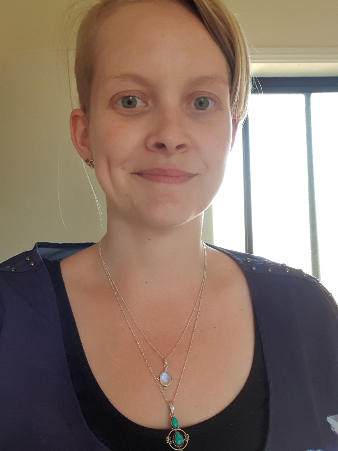 Customer photo review of Moonstone Four Points Necklace