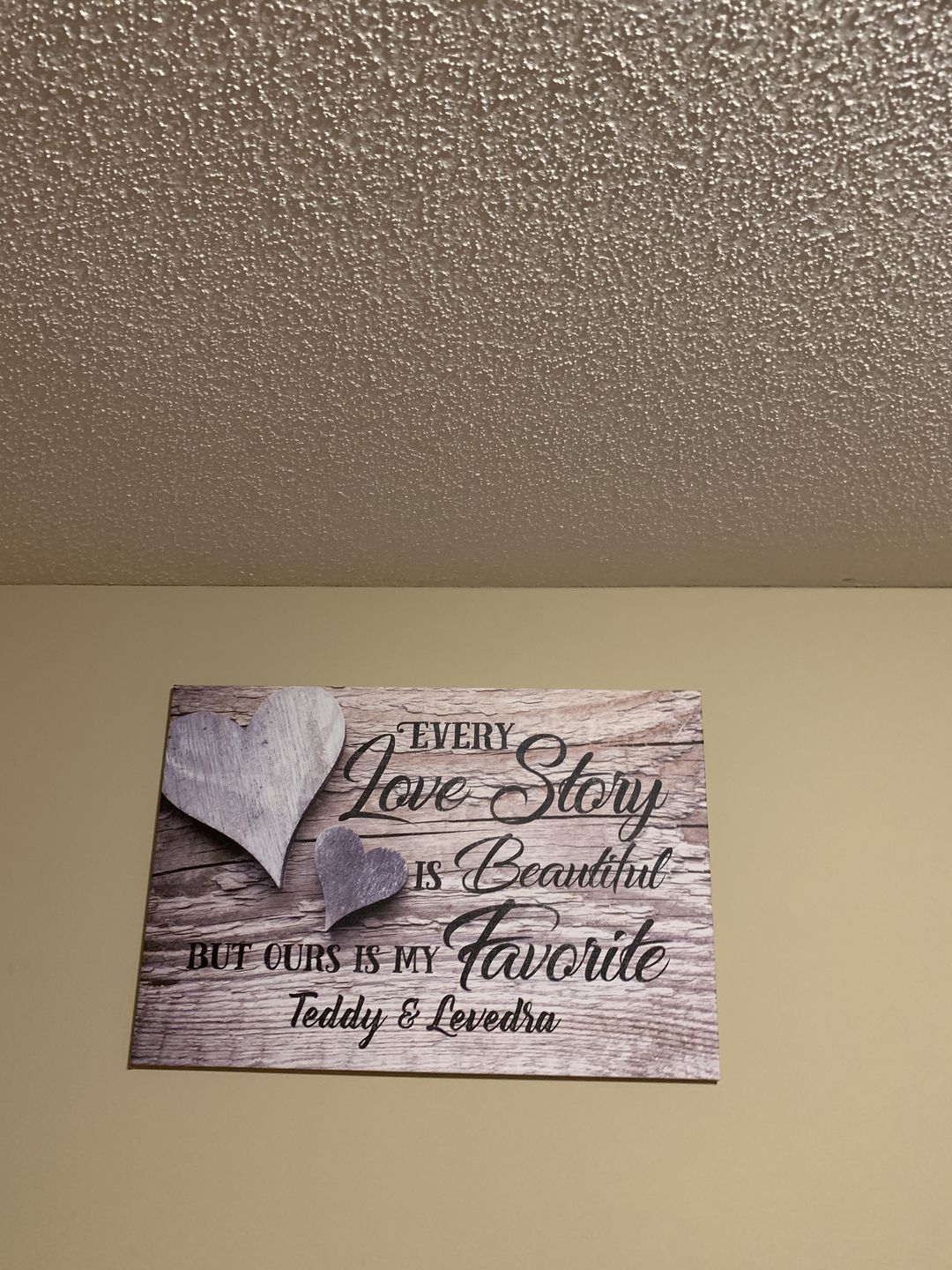 Customer photo review of Personalized "Our Love Story" Premium Canvas