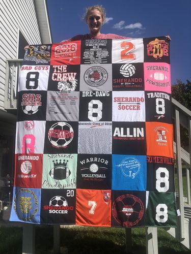 T-shirt quilt featuring sherando soccer, sherando volleyball by Dreaya from VA