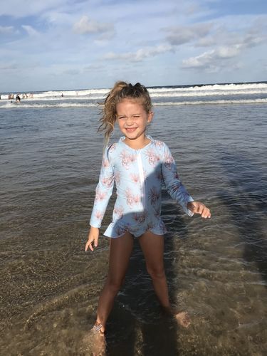 Customer photo review of Revie Jane x Cheeky Chickadee Girls Long Sleeve Zip Swimmers