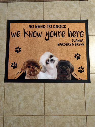 Customer photo review of Custom Dog Doormat