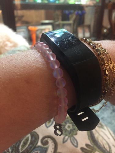 Customer photo review of Recycled Rainbow Glass Bracelet