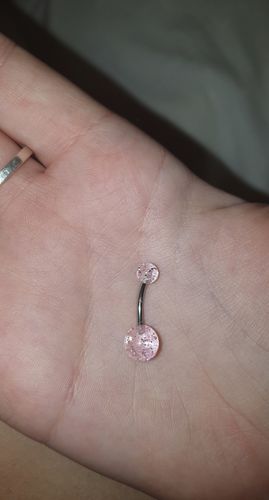Customer photo review of Glimmer with Glitter Belly Rings