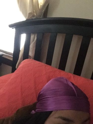 Customer photo review of Grape Purple Silky Durag