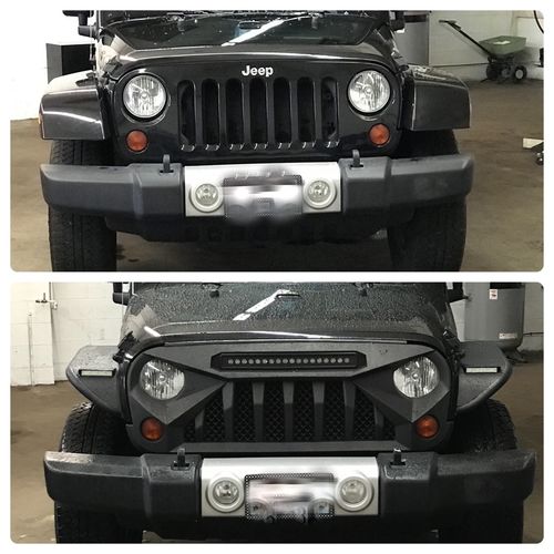 Customer photo review of Gladiator Grille w/ LED Off-Road Lights ( 07 - 18 Jeep Wrangler JK )