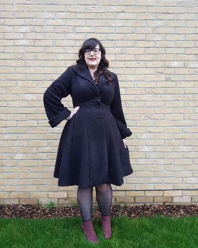 Customer photo review of Miss Kitty Coat in Black - Vixen by Micheline Pitt