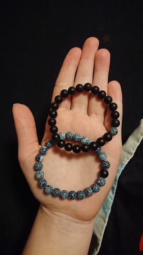 Customer photo review of Naturstein Pärchen-Armbänder