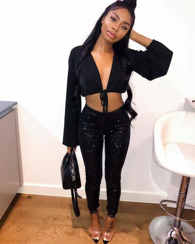 Customer photo review of High-Waist Sequin Leggings