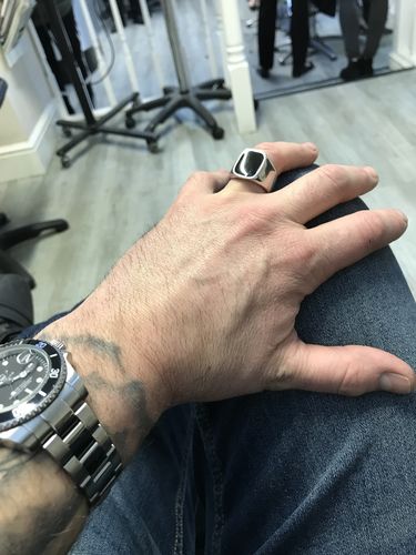 Customer photo review of ONYX RING SILVER AND GOLD