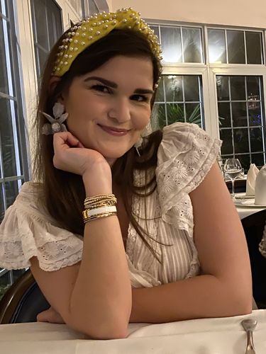 Customer photo review of LELE SADOUGHI X STONEY CLOVER LANE LEMON NYLON PEARL HEADBAND