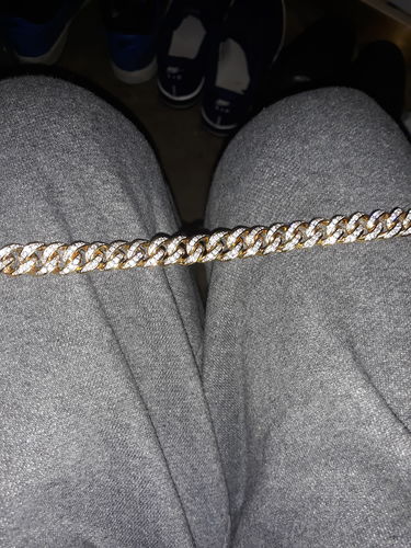 Customer photo review of 13mm Gold Finish Iced Out Miami Cuban Chain