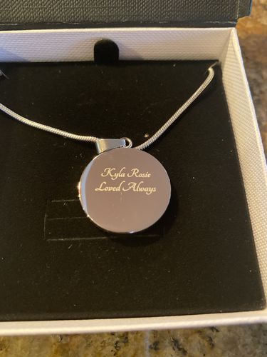 Customer photo review of My Mind Still Talks To You - Butterfly Memorial Necklace