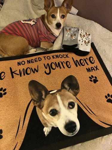 Customer photo review of Custom Dog Doormat