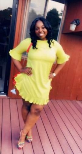 Customer photo review of Asymmetric Frilled Dress