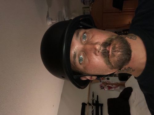 Customer photo review of German Slayer Style DOT Motorcycle Helmet - Matte Black