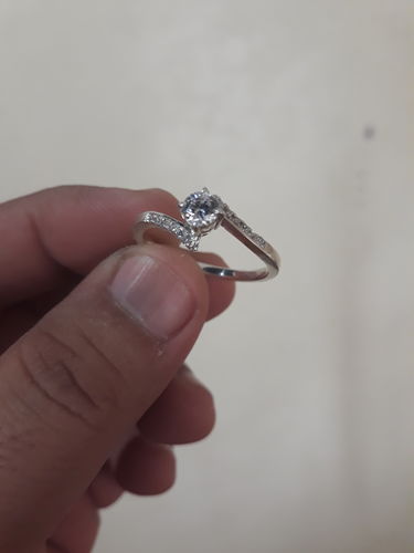 Customer photo review of .50ct Aristi Twisted Engagement Ring
