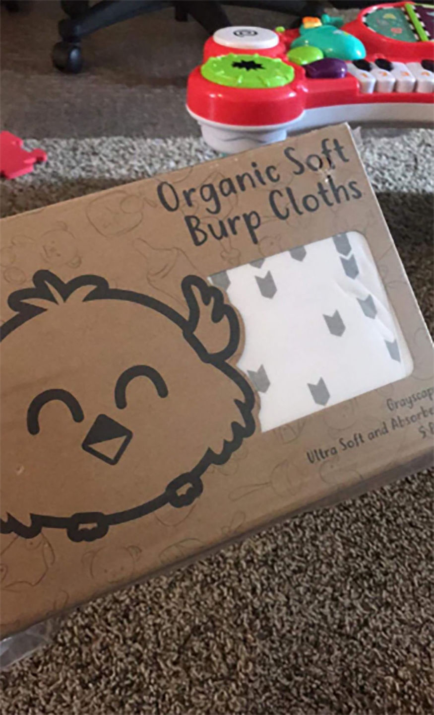 Customer photo review of Organic Baby Burp Cloths