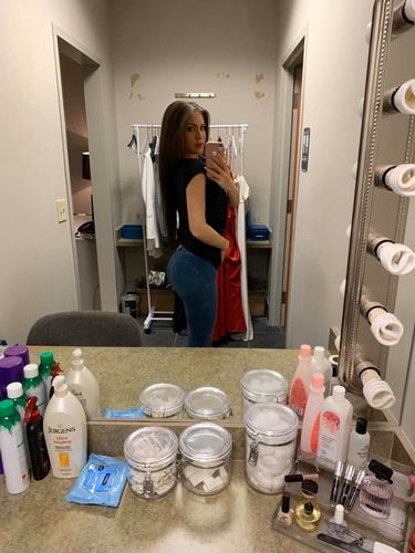 Customer photo review of 2020 Mid Waist Denim Jeans - 4 Colors- Lifts & Supports For A Flattering Fit
