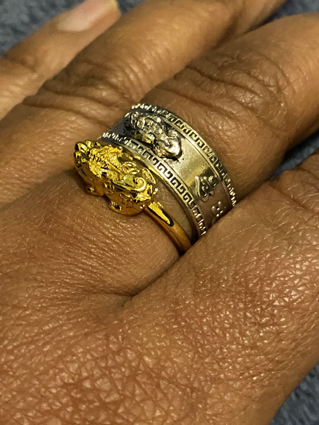Customer photo review of Adjustable Lucky Gold Piyao Ring