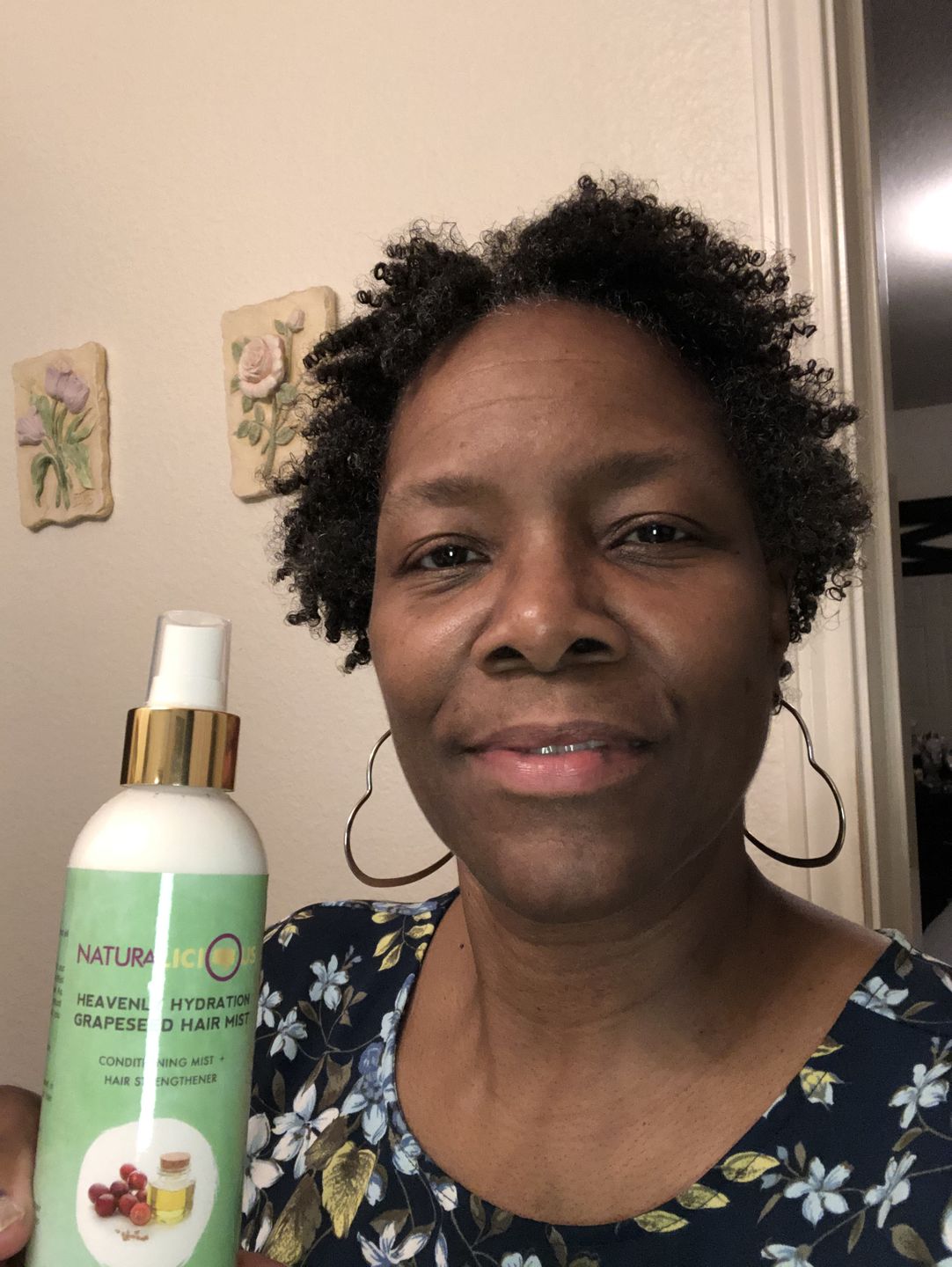 Customer photo review of Heavenly Hydration Grapeseed Hair Mist