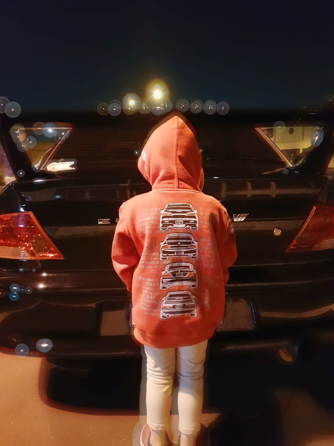 Customer photo review of Kids Mitsubishi Evolution Hoodie
