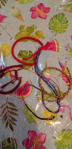 Customer photo review of Lucky Handmade Buddhist Knots Rope Bracelet