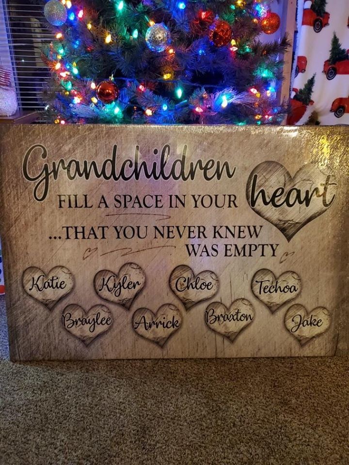 Customer photo review of Personalized "Grandchildren Fill A Space In Your Heart" Premium Canvas
