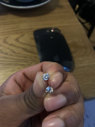 Customer photo review of Silver Round Cut CZ Studs Screwback