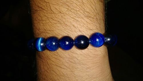 Customer photo review of Natural Blue Tiger Eye Bracelet