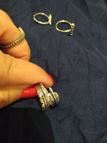 Customer photo review of Sterling Silver Feather Open Ring