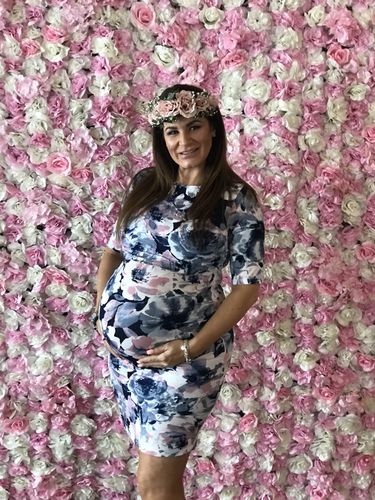 Customer photo review of Luella Print Maternity & Nursing Dress in Aquarelle