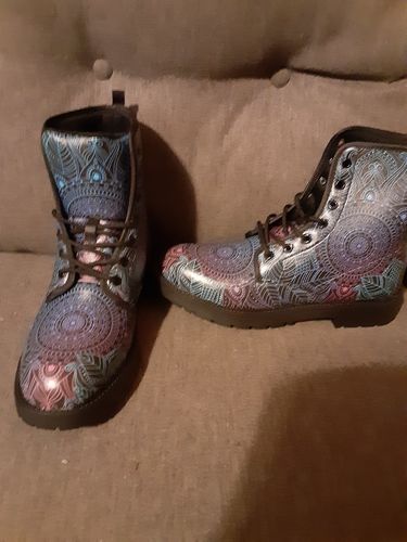 Customer photo review of HandCrafted Purple Mandala Boots