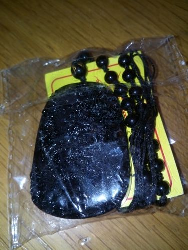 Customer photo review of Natural Black Obsidian Dragon Drop Pendant Necklace