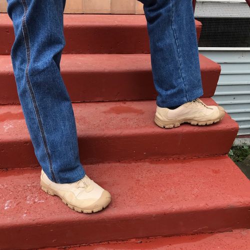 Customer photo review of Cow Suede Leather Outdoor Sneakers