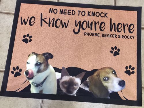 Customer photo review of Custom Dog Doormat