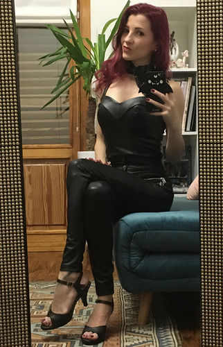 Customer photo review of Maneater Top in Vegan Leather - Vixen by Micheline Pitt