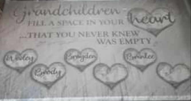 Customer photo review of Personalized "Grandchildren Fill A Space In Your Heart" Premium Canvas