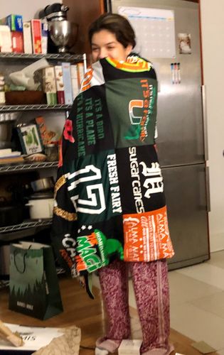 T-shirt quilt from university of miami by Monica from FL