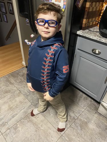 Customer photo review of Personalized Grand Slam Pullover