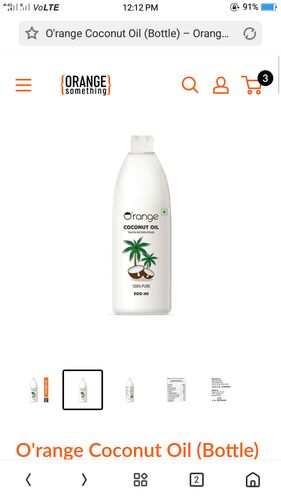 Customer photo review of O'range Coconut Oil (Bottle)