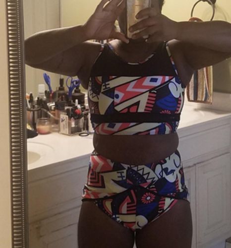 Customer photo review of Floral Print High Waist Bikini