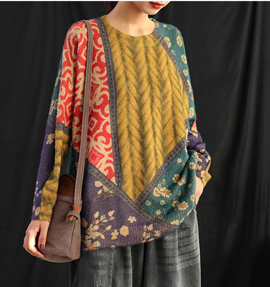Customer photo review of Colored Printed Soft Comfortable Warm Sweater