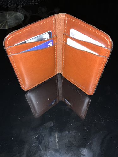 Customer photo review of No.52 | 'Chestnut' Vertical Leather Wallet