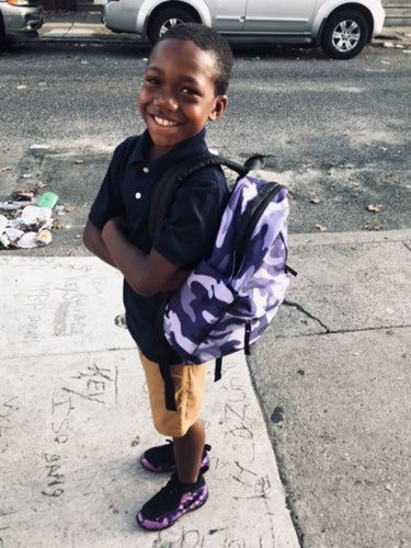 Customer photo review of Purple Camouflage Print Backpack